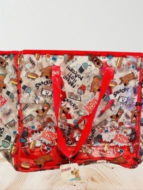 Large Scoopy Doo Movie Night Snacks Theme Vinyl Tote Bag